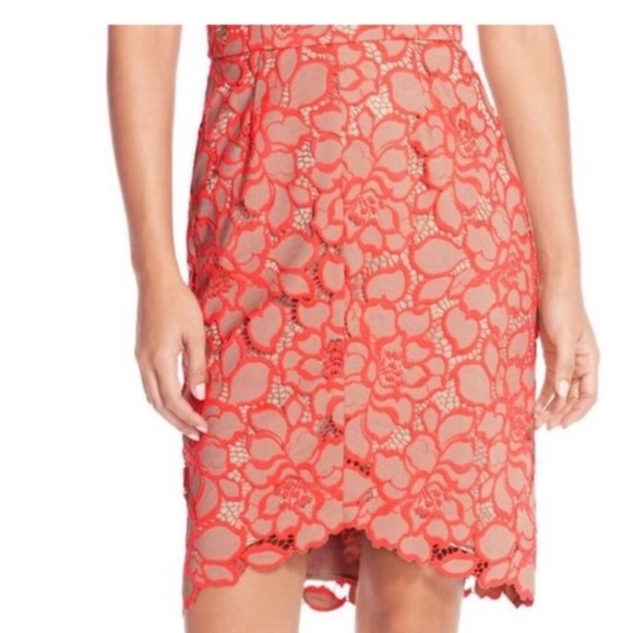 Trina Turk Pink Tan Floral lace Sleeveless Dress - Picture 3 of 14